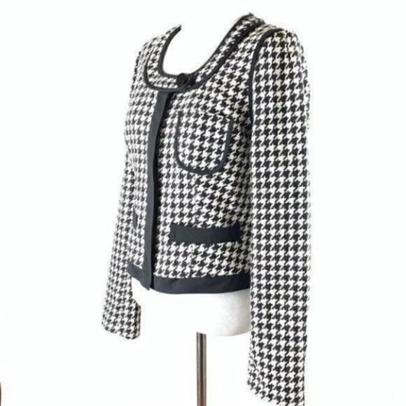 Venus blazer 8 houndstooth 20% wool zip pockets - Picture 8 of 8